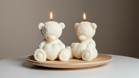Bear with Heart Candle