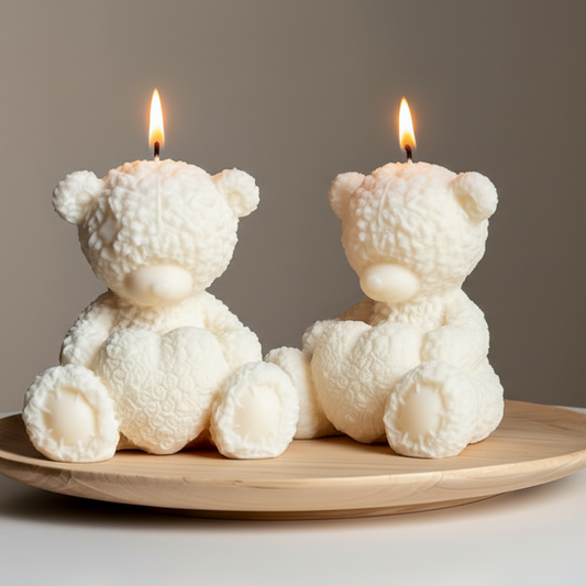 Bear with Heart Candle