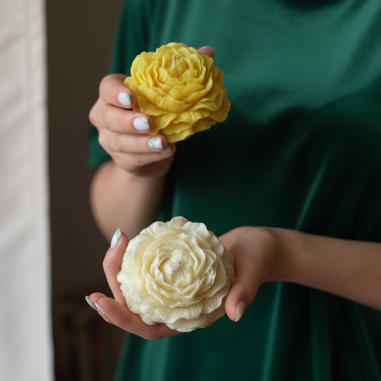 Peony Flower Candle