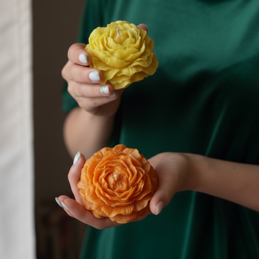 Peony Flower Candle