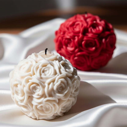 Large Rose Ball Candle