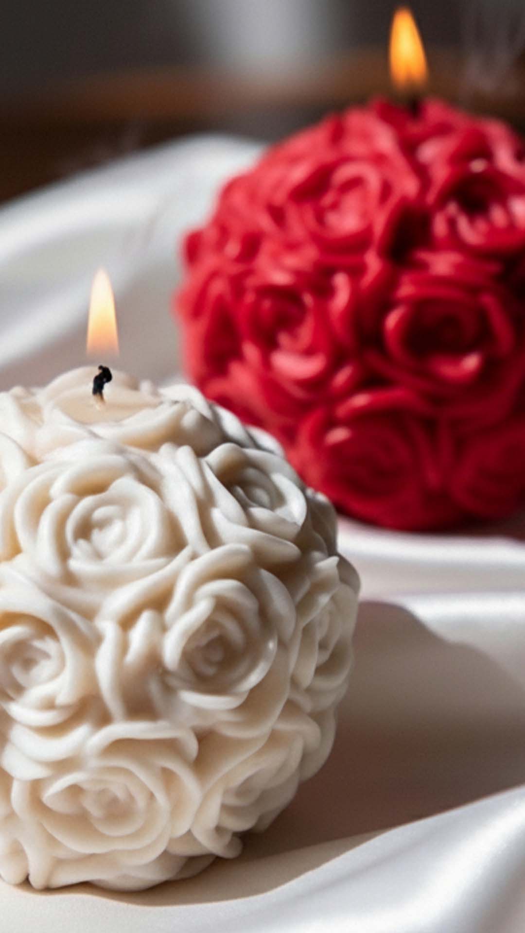 Large Rose Ball Candle
