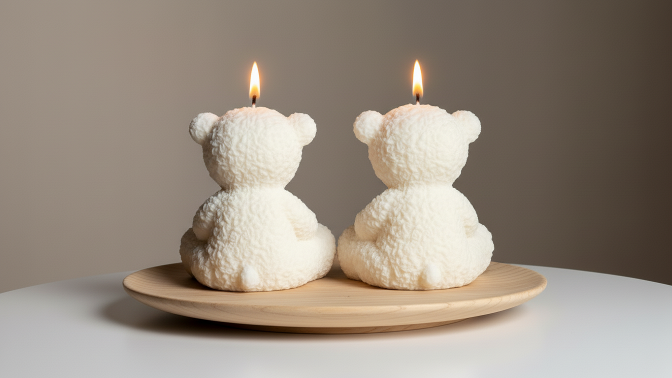 Bear with Heart Candle