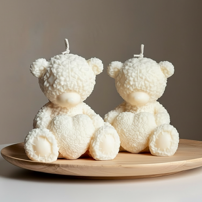 Bear with Heart Candle