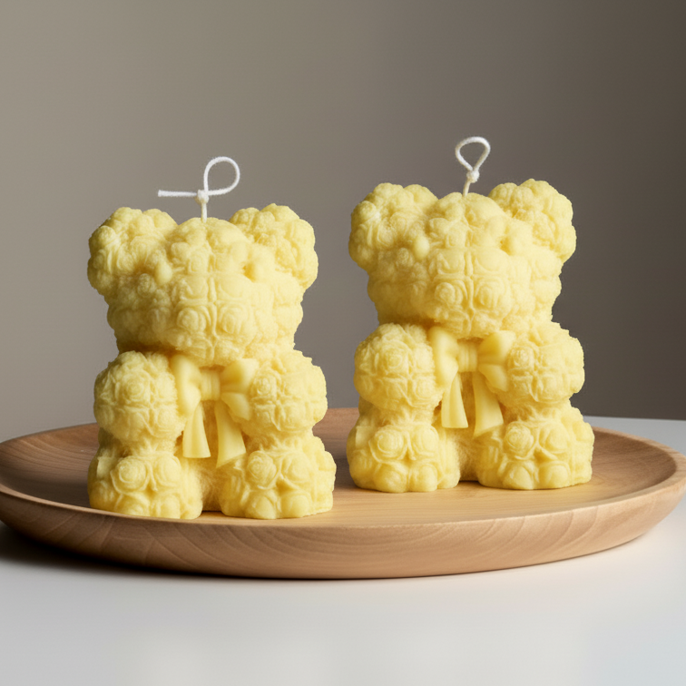Bow Bear Candle