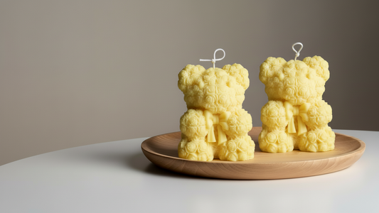 Bow Bear Candle