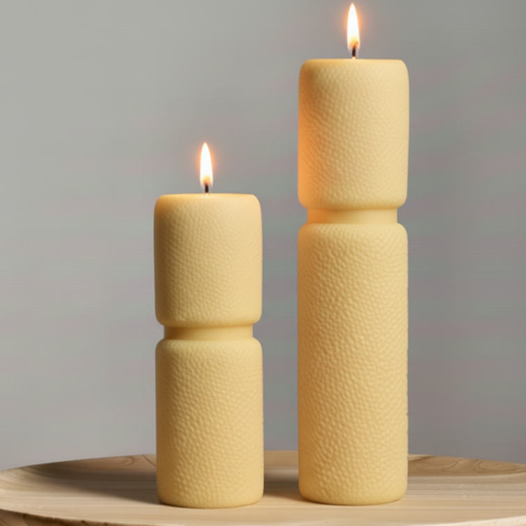 Roman Fluffy Pillar Candle