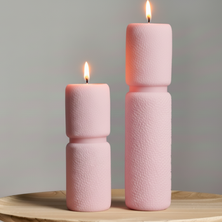 Roman Fluffy Pillar Candle