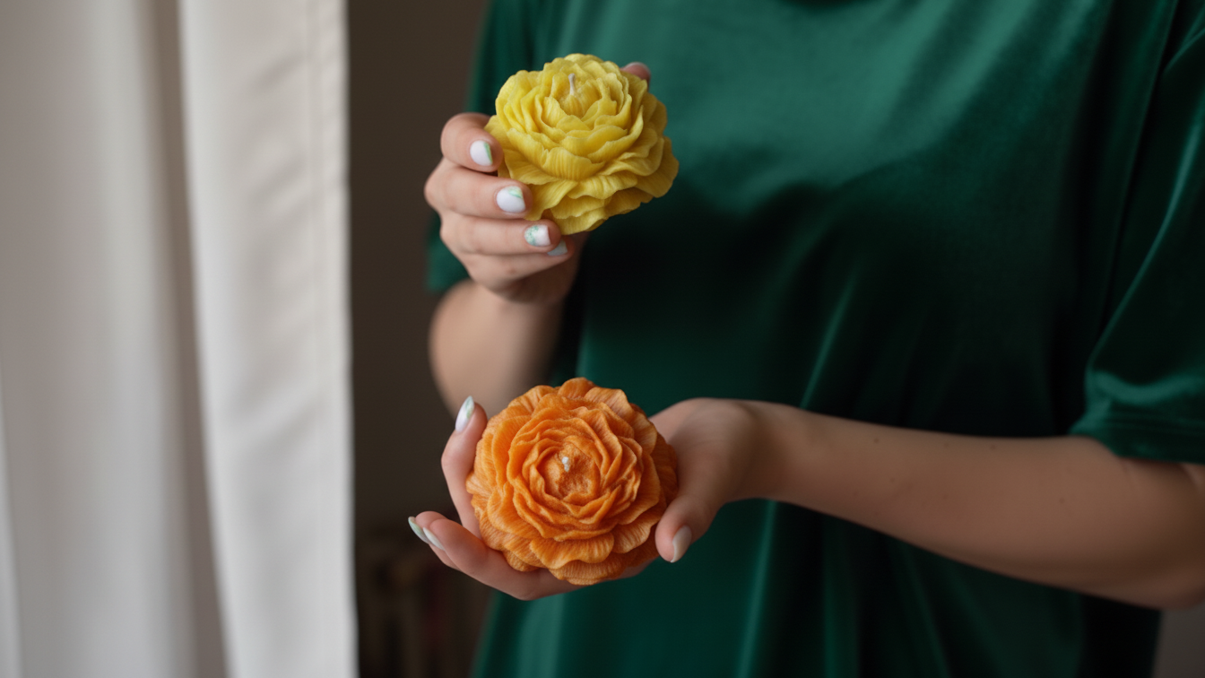 Peony Flower Candle