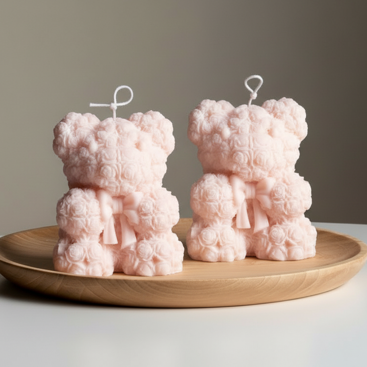Bow Bear Candle
