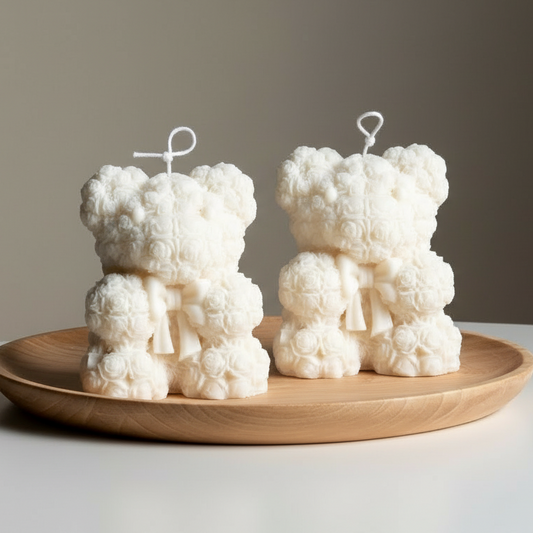 Bow Bear Candle